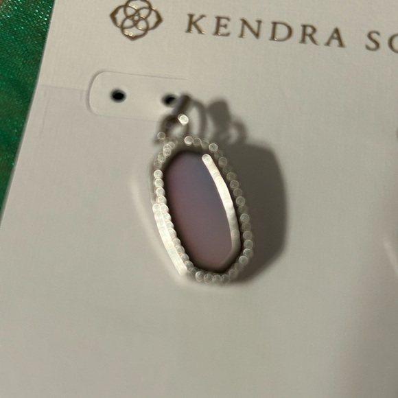 Kendra Scott Lee Earrings Silver Pink Watercolor Drusy NWT - Picture 5 of 6